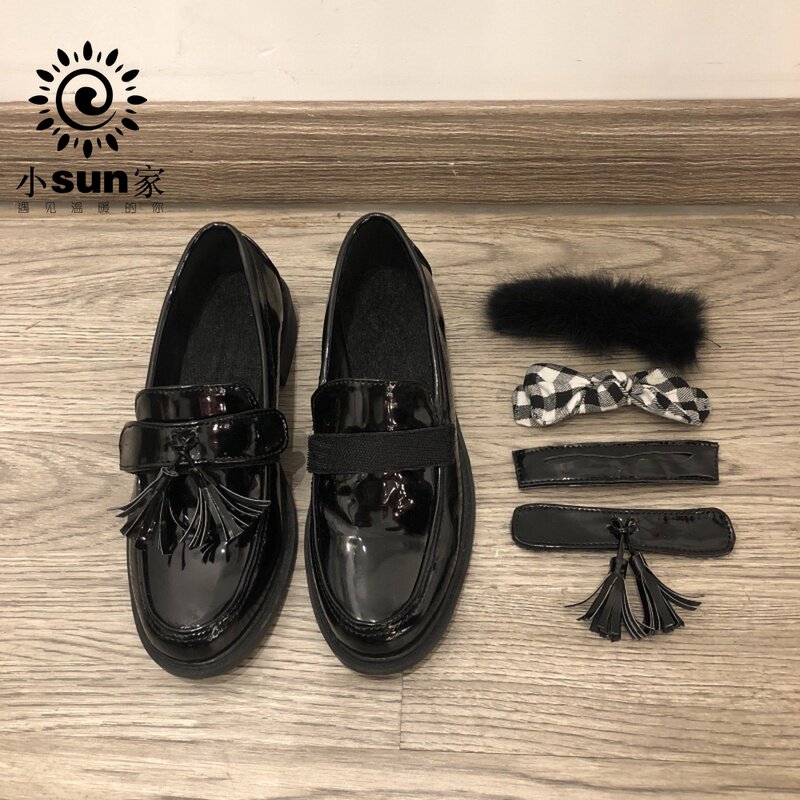 Small sun home one shoe wear more ins small leather shoes Korean chic all-match Harajuku pu women's shoes 2022 new bag shoes