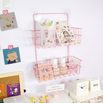 Room punch-free wall wall wall rack bedroom dormitory bedside wall storage artifact bedroom wall hanging