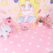 Girls dormitory girl heart ins style tablecloth cartoon cute lace edge soft girl room decoration makeup tablecloth