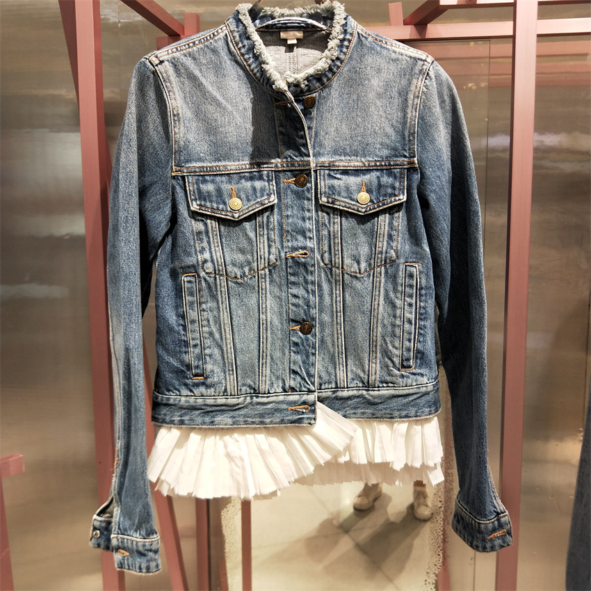 Miss sixty Domestic special cabinet Collar Fur Side Lotus Leaf Side Denim Jacket 693WJ1040000 Spot