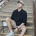Bốn mươi chín ngày nghỉ hè hai mảnh áo polo nam giới xu hướng áo thun ngắn tay lỏng lẻo nửa tay áo áo polo đẹp Polo