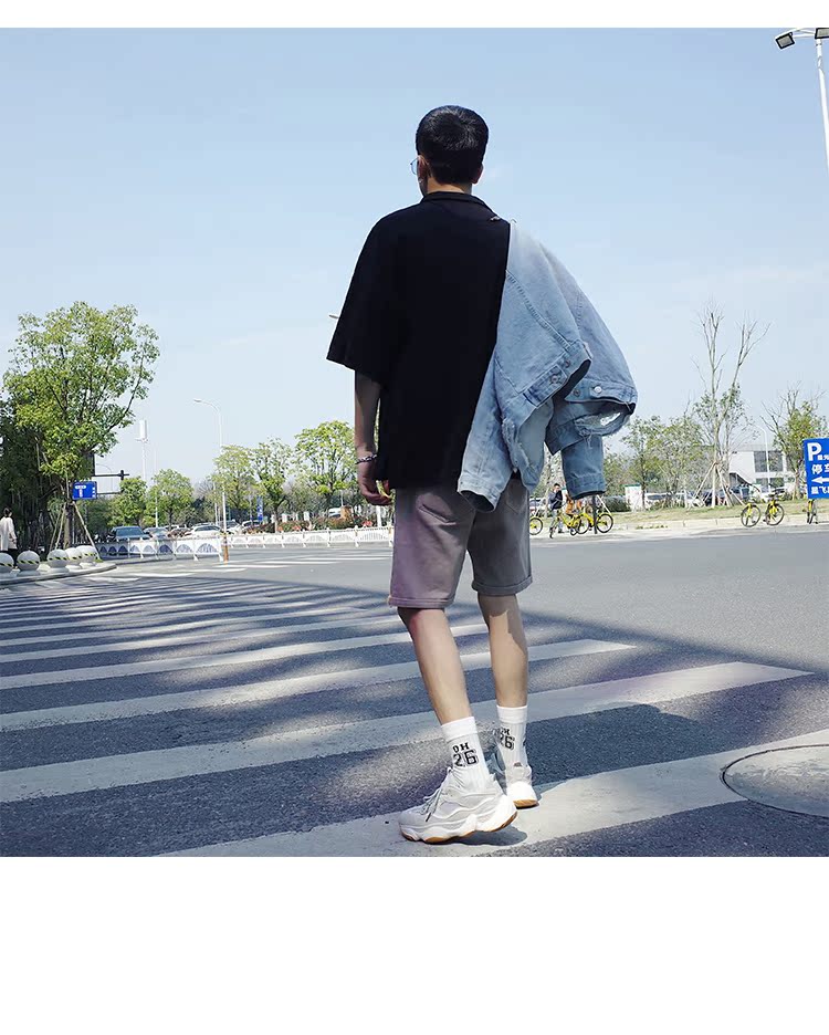 Mùa hè mới màu rắn hoang dã vai lỏng áo polo nam thanh niên Hàn Quốc ve áo ngắn tay áo thủy triều nửa tay áo áo thun cotton nam