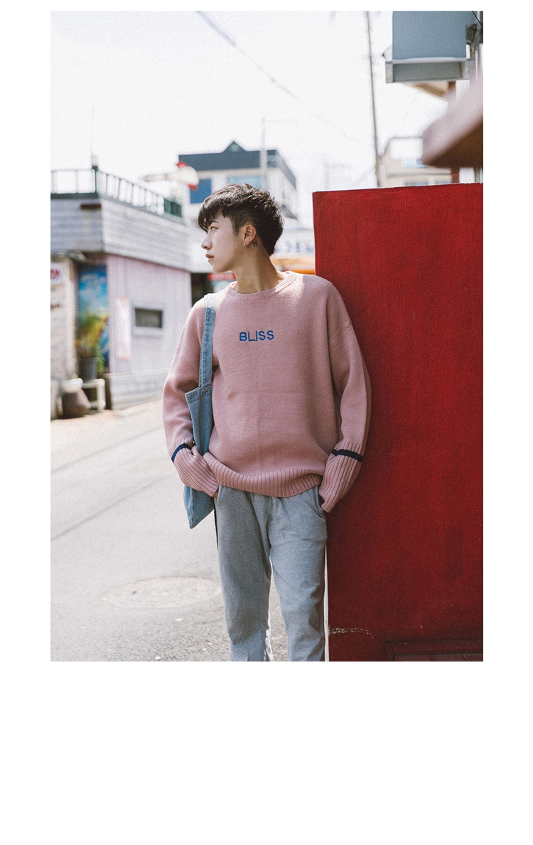 [Đặc biệt cung cấp] mùa đông thủy triều của nam giới áo len coat couple loose áo len sinh viên Hàn Quốc vòng cổ áo thun áo len