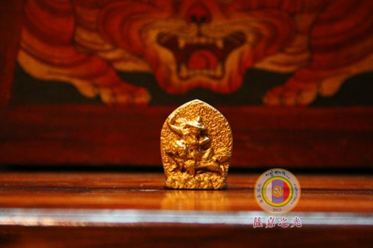 〓Help you build a Buddha statue〓Pottery Nyingma School three root protector with oath protector 02-105