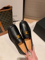 顶货@French retro small leather shoes womens genuine leather white flat shoes slip-on spring womens shoes loafers