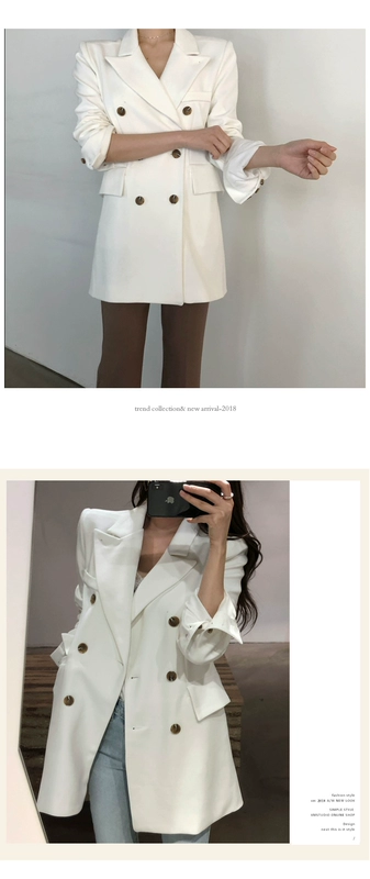 Phiên bản Hàn Quốc của bộ đồ nhỏ màu đen giản dị 2018 mới của phụ nữ retro mùa xuân và mùa thu chic áo khoác đôi ngắn