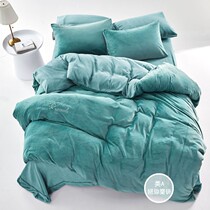 Net red 10 pounds of winter class A plus velvet thickened double-sided milk velvet Coral velvet four-piece set of warm sheets flannel