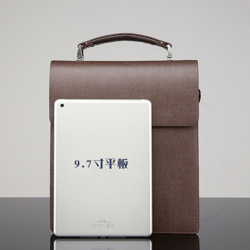 New Products Fashion Atmosphere Vertical Bar Men's Handbag Handbags Men's Bull Leather Briefcase Men's Business Code Locks Official Bag Men's Business