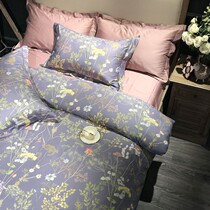 Net red cotton bird quilt cover 60 plush cotton digital printing sheets four-piece pastoral wind 1 8m cotton bed