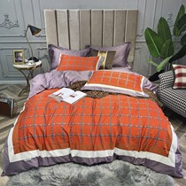 Net Red American 80 long-staple cotton four-piece set Cotton satin digital printing plant stitching quilt cover 1 8m fitted sheet