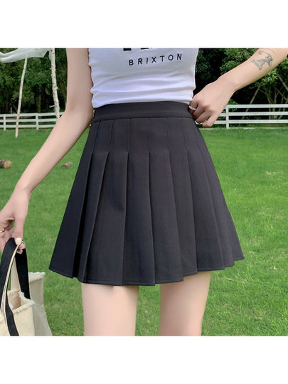 Korean age-reducing 2025 summer new style high-waisted slimming fashion casual a-line all-match women's pleated skirt commuting skirt