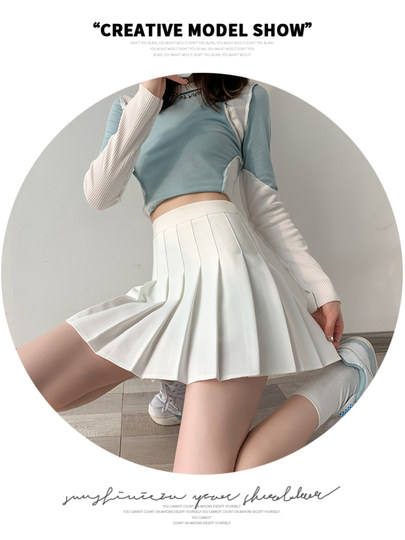 Korean age-reducing 2025 summer new style high-waisted slimming fashion casual a-line all-match women's pleated skirt commuting skirt