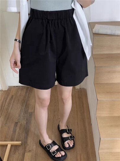 Japanese casual cotton work shorts for women summer 2025 new loose wide-legged small casual five-point sports pants