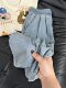 Lazy style denim Yamamoto pants for women spring and summer 2025 new straight casual casual high waist trousers Tencel wide leg pants