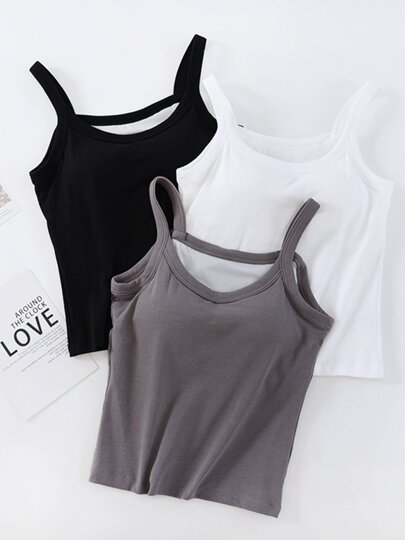 Small man wears anti-exposure suspenders ins summer sleeveless breast-covering U-neck vest slim fit short top with chest pads