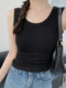 Hot girl thin slim fit racer vest summer anti-exposure threaded cotton wide shoulder strap top slimming outer suspender wear for women