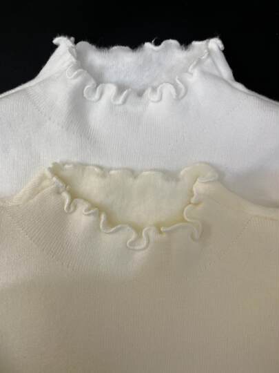 Breathing soft waxy sweater thickened half-turtle collar fungus-edged sweater autumn and winter one-piece velvet inner bottoming top for women