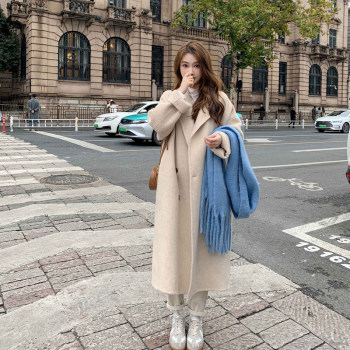 Shaoyang double-sided cashmere double-sided wool mid-length korean version