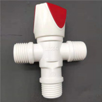 United plastic PVC four-way valve three outer wire angle valve one in two out valve 4 points cold water four-way switch 20MM external thread