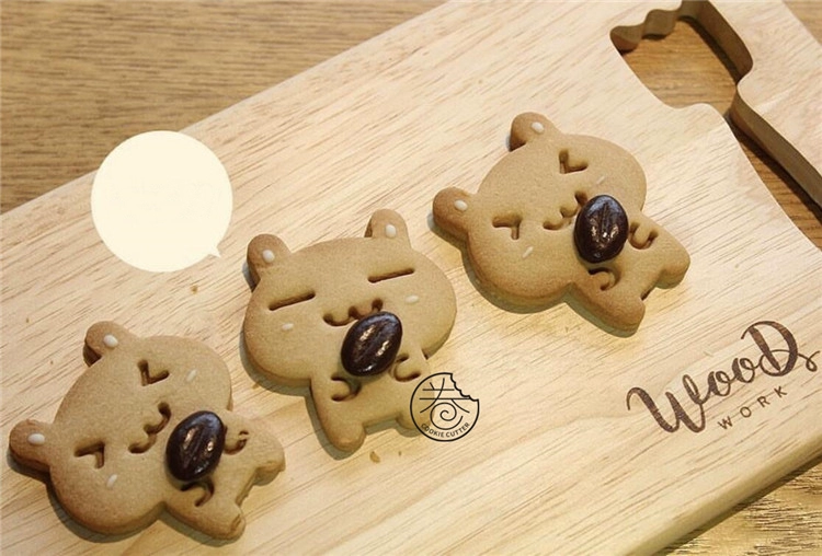 Cuộn nướng siêu dễ thương động vật nhỏ cà phê thỏ bánh quy khuôn trẻ em làm bánh quy DIY dụng cụ làm bánh DIY - Tự làm khuôn nướng