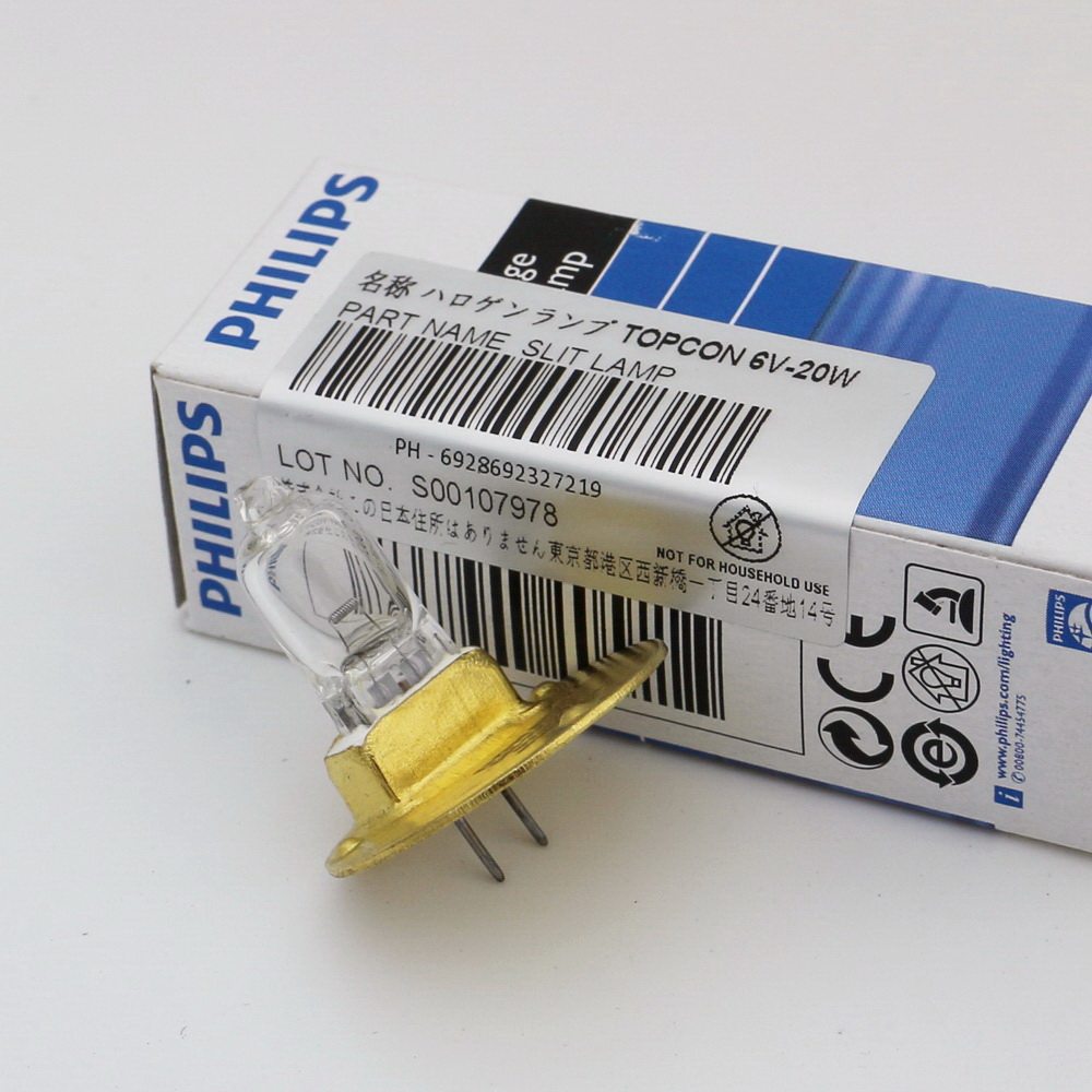 TOPCON 6V20W卤素灯,拓普康裂隙灯显微镜眼科灯泡SL-1E/2E/3G/D2