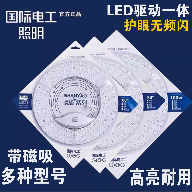 International Electric Led Ceiling Light Magnetic Wick with Driver Lens Light Source High Brightness Round Light Panel Eye Protection Energy Saving