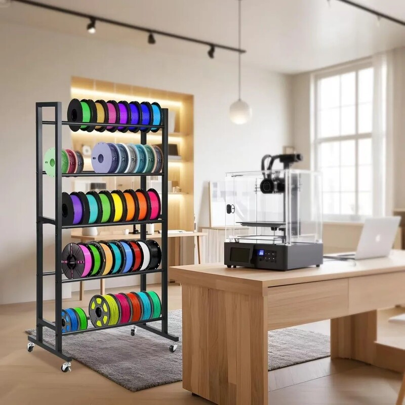 3D Printer Filament Storage Rack Rolling Equipment Storage Rack Heavy-Duty Metal Stand Material Storage and Storage Rack