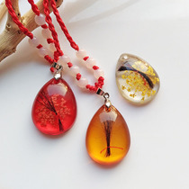 Fetal hair souvenir diy homemade newborn baby umbilical cord hair pendant 6 month treasure treasure water drop pendant deciduous tooth necklace