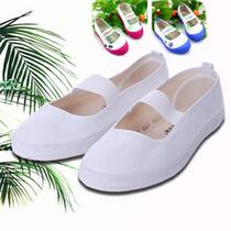 Twin Star Canvas Childrens Shoes Children Gymnastics Shoes Men and women Gymnastics Shoes Soft Bottom Shoes White Sneakers Small White Shoes Color