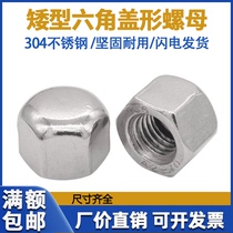 304 stainless steel short type hexagonal lid shaped nut M3-M20 low type short cover nut slim blind nut DIN917