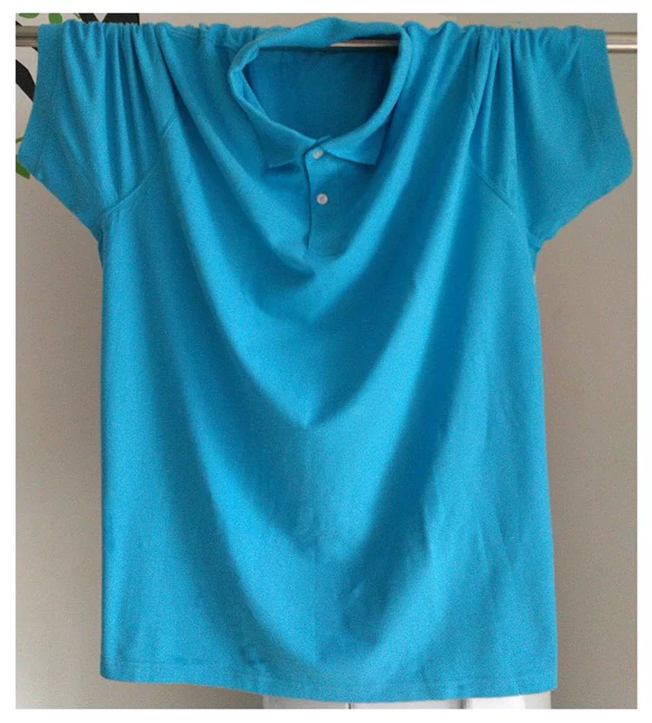 Mùa hè size lớn áo sơ mi nam POLO ve áo màu cotton thường giản cộng với phân bón XL chất béo nam