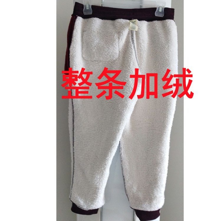 Cộng với phân bón XL quần âu nam cộng với nhung dày ấm chân quần thể thao quần đặc biệt mỡ cừu quần caro nam