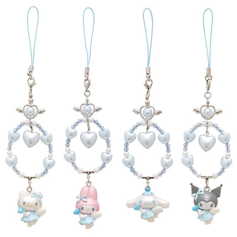 Japanese Sanrio Fantasy Angel Series Cupid Phone Strap Kitty Melody Kuromi