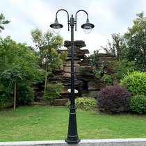 Eurostyle courtyard lamp double head high bar lamp single head straw terrace light outdoor villa led view lamp waterproof cell street lamp