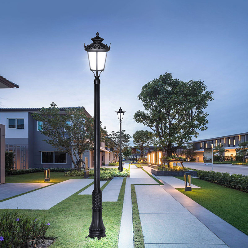 Eurostyle Courtyard Light Outdoor Landscape Park Waterproof Super Bright LED Light Villa High Pole Square Lamp Community Straw Terrace Lamp