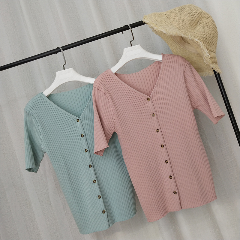 Lady Qian Sydney tùy chỉnh-thực hiện để ăn vào v-cổ mát nhẹ nhàng hàng đầu đan ba màu sắc áo len đỏ