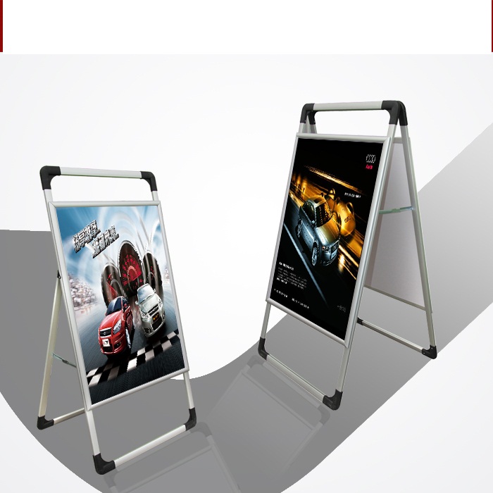Poster frame Hand single face Double face A card anti-publicity promotion metal aluminum alloy kt board exhibition rack hanging picture shelf