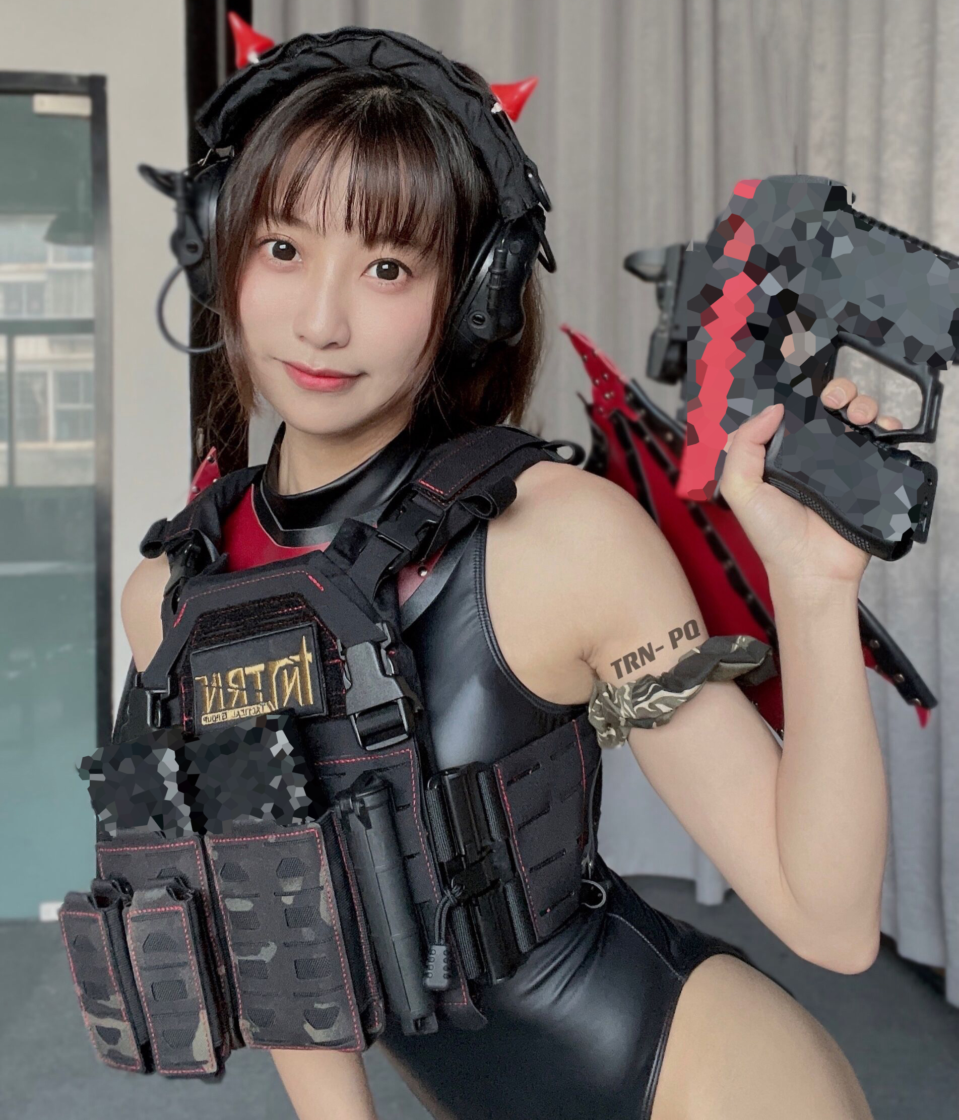 TRN]BAC Black gray industrial Children girl armed mother tactical vest QPC entry-level small super small