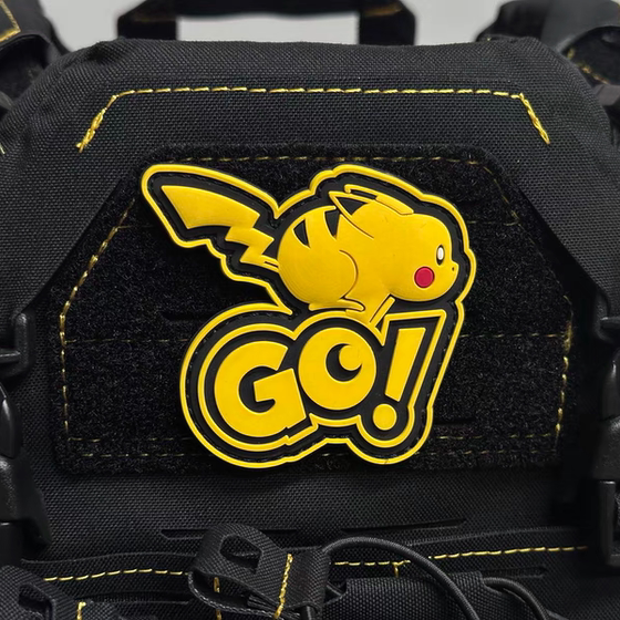 Pikachu Go Morale Stamp PVC Soft Glue Velcro armband 패치 배낭 패치