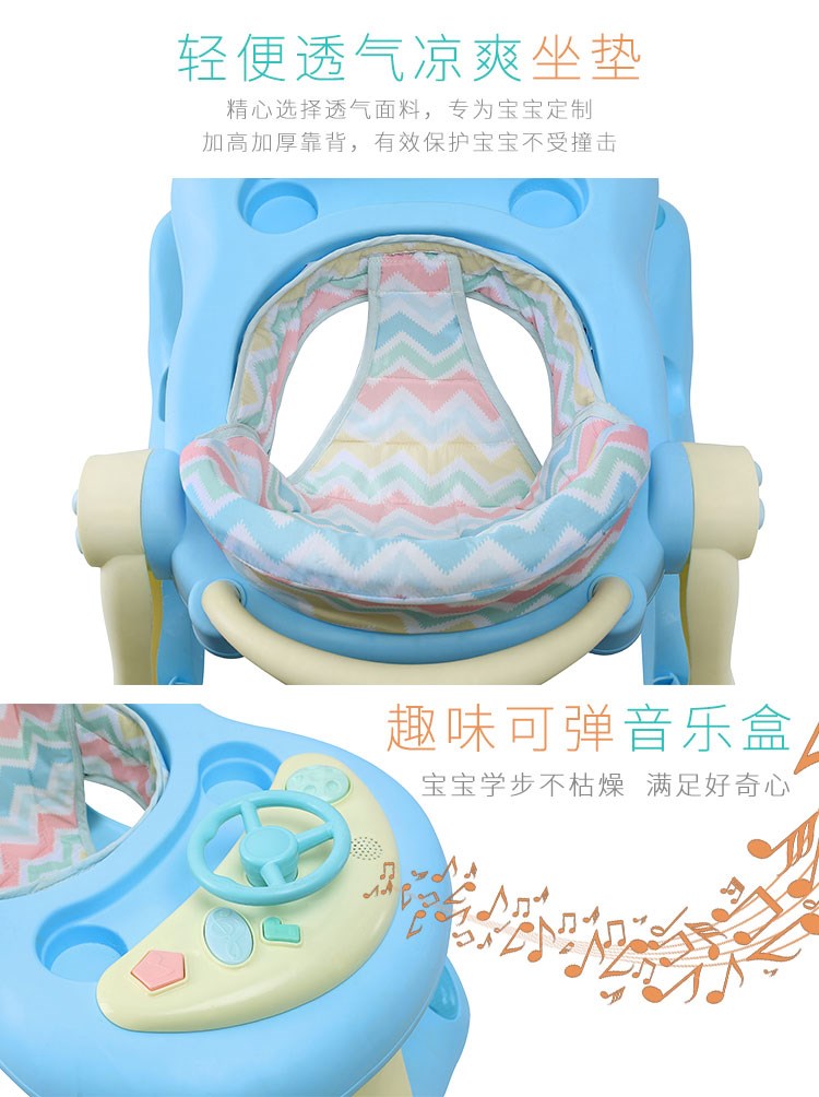 Baby Walker Đa chức năng Rollover Nam Baby 6 7-18 tháng Cô gái trẻ đẩy trẻ có thể gấp xe đẩy trẻ con