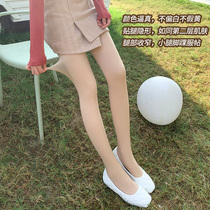 Naked feeling supernatural double layer thin velvet light leg artifact early spring and autumn pantyhose invisible fake meat color leggings stockings