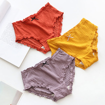Girl sense three-dimensional fold high-elastic underwear autumn and winter orchid fine modal silver ion antibacterial file medium and low waist breifs