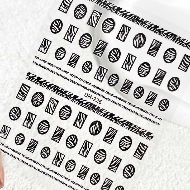 High Street Style Zebra Print Flat Nail Art Stickers Simple Black and White Leopard Print Stamp Waterproof Adhesive Nail Decoration Stickers High Street Style Zebra Print Flat Nail Art Stickers Simple Black and White Leopard Print Stamp Waterproof Adhesive Nail Decoration Stickers
