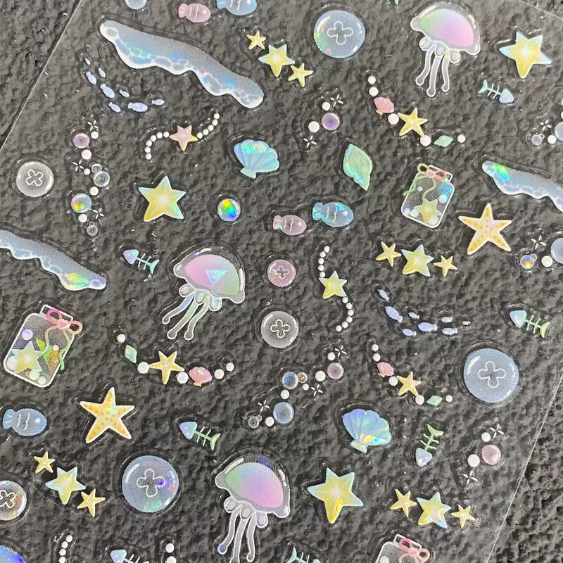 Summer Dreamy Shell Light Jellyfish 3D Relief Nail Art Stickers Starfish Conch Ccd Phone Case DIY Decoration Stickers Summer Dreamy Shell Light Jellyfish 3D Relief Nail Art Stickers Starfish Conch Ccd Phone Case DIY Decoration Stickers