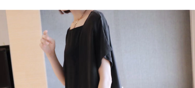 Mùa xuân và mùa hè khí chất váy ngắn tay phiên bản Hàn Quốc của phụ nữ mới dài của gió lười thả rộng cỡ lớn chia một chiếc váy chữ - A-Line Váy vay xoe
