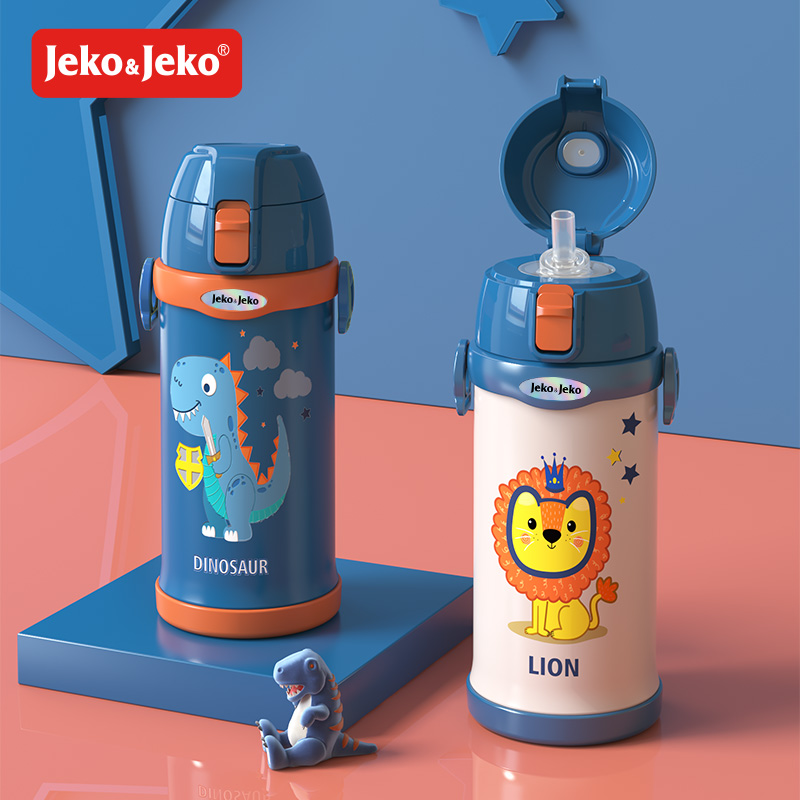 Insulated Cup Children Kettle With Straw Hug Bag for men and women Kindergarten Elementary students Stainless Steel Anti-Fall Water Mug Jeko