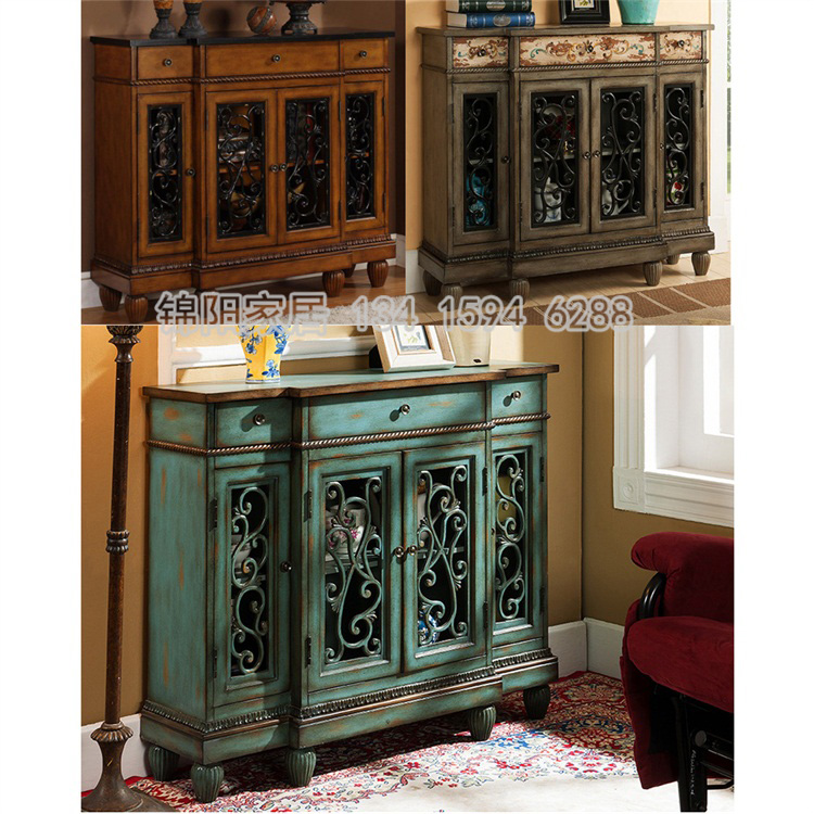 Factory direct solid wood furniture American style porch cabinet foyer cabinet wine cabinet sideboard storage cabinet locker decorative cabinet