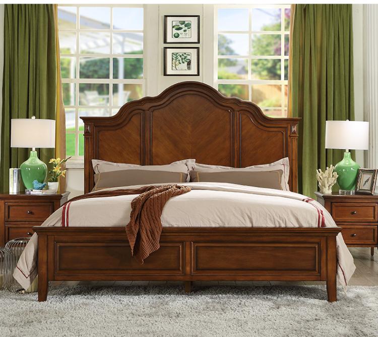 American country double bed 1 8 m solid wood high box bed 2018 new simple master bedroom 1 5 m bed bedside table