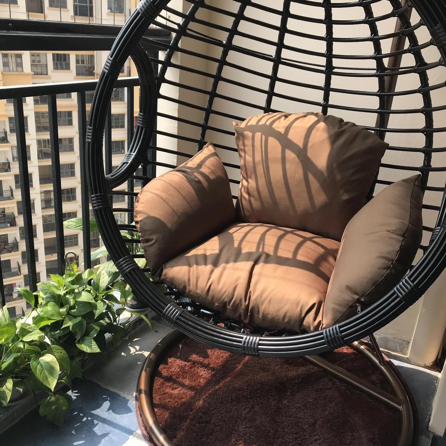 Rocking chair single double thick rattan hanging basket rattan chair new bird's nest hanging chair balcony swing indoor and outdoor garden cradle chair