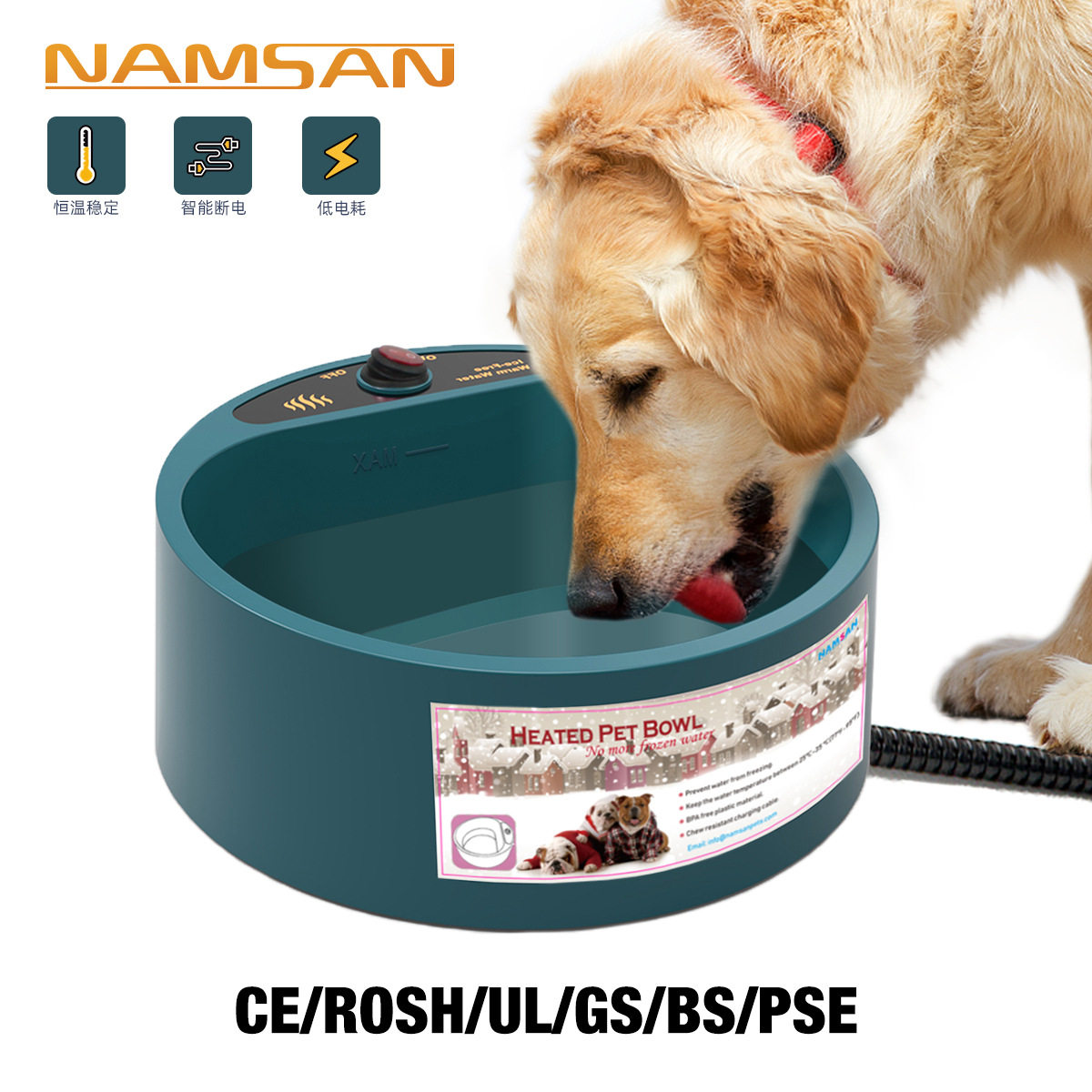 Pet Thermostatic Heating Bowl Thermostatic Dog Bowl Cat Bowl Insulation heating Dog bowls Safety Anti-bite Large Number of Pet Bowls